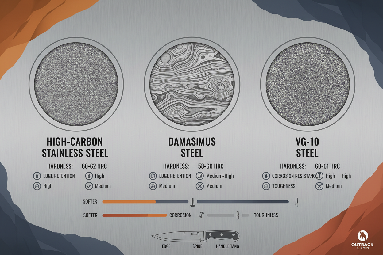 Different types of knife steel explained