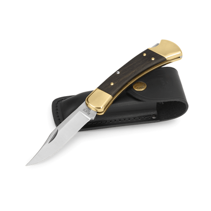 Buck 110 Folding Hunter® Knife 110BRS – 3 3/4" 420HC Lockback + Leather Sheath