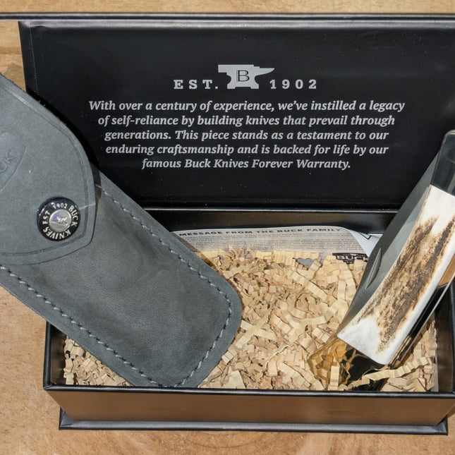 Buck 110 Folding Hunter EKS – Elk Antler Handle – Limited Edition (0110EKS)