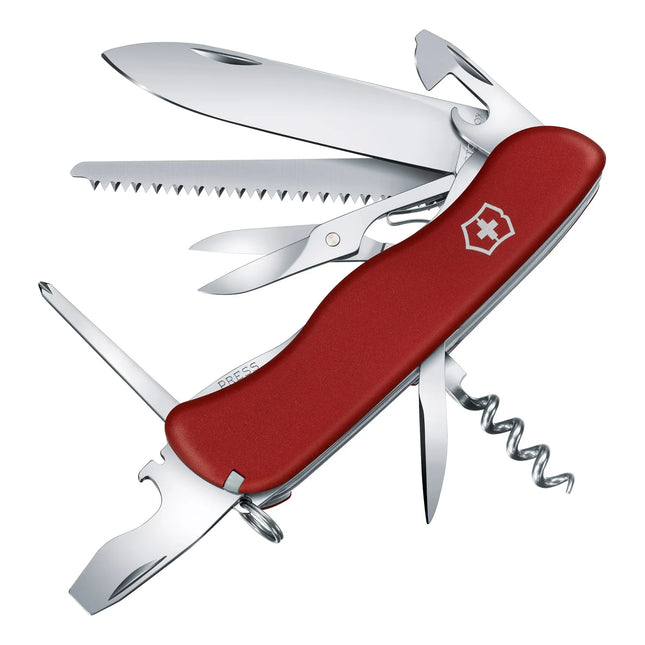Victorinox Outrider Swiss Army Knife in red, 111mm multi-function pocket knife, model 0.8513