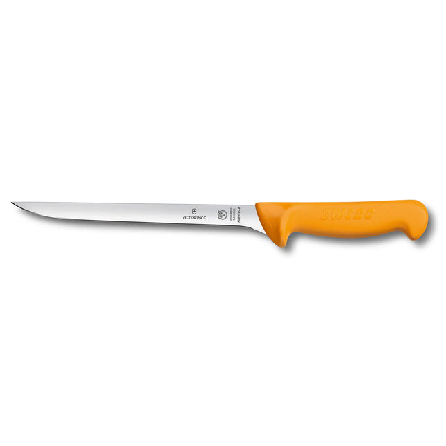 Victorinox Swibo 20cm flexible fillet knife with yellow non-slip handle, model 5.8450.20
