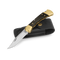 Buck 110 Folding Hunter Finger Grooved knife, ebony handle with brass bolsters, model 110BRSFG