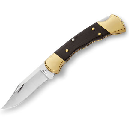 Buck 112 Ranger Finger Grooved knife with leather sheath, model 112BRSFG