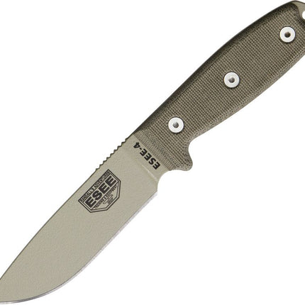 Model 4 Plain Edge | Tan Knife with Sheath