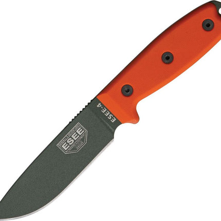 Model 4 Plain Edge | Green Knife with Sheath