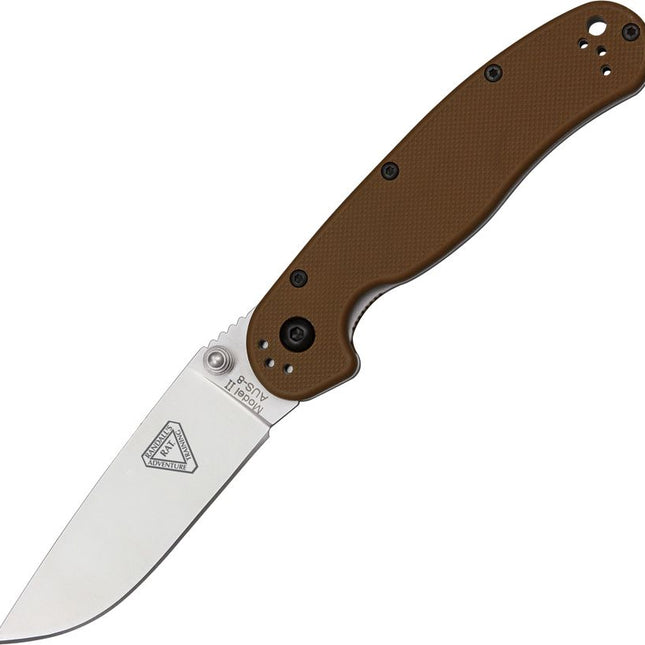 RAT II Folder Coyote Brown | Satin Finish Knife