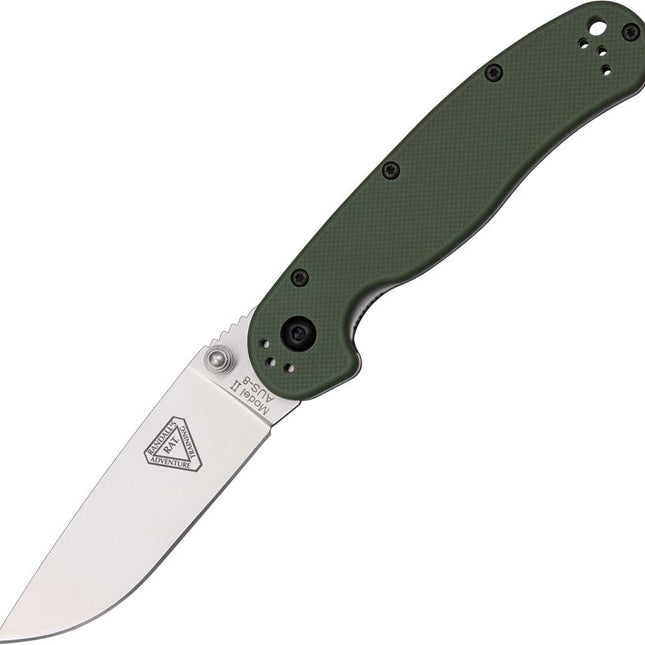 RAT II Folder OD Green | Satin Finish Knife