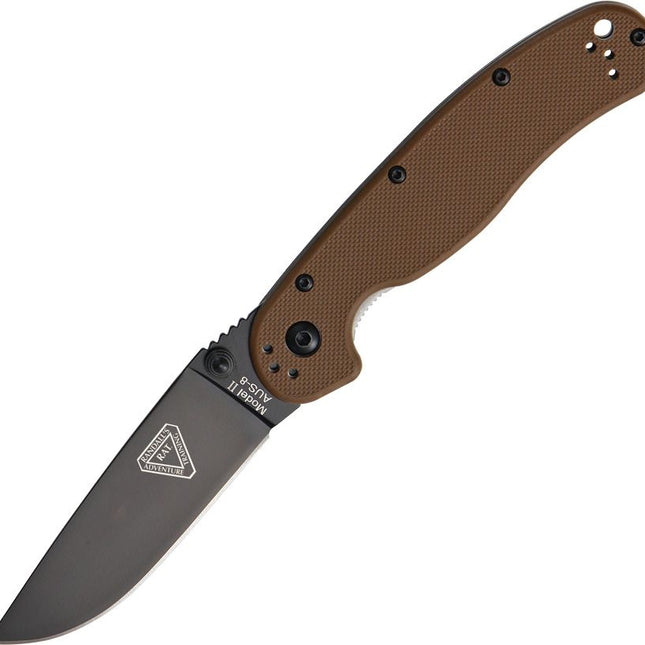 RAT II Folder Coyote Brown | Black Finish Knife