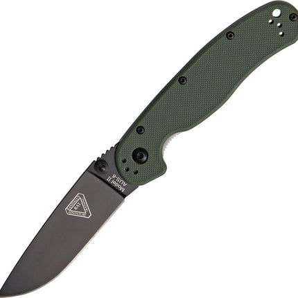 RAT II Folder OD Green | Black Finish Knife