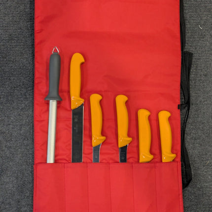 Swibo Offshore Fisherman knife roll set — Red (detail)